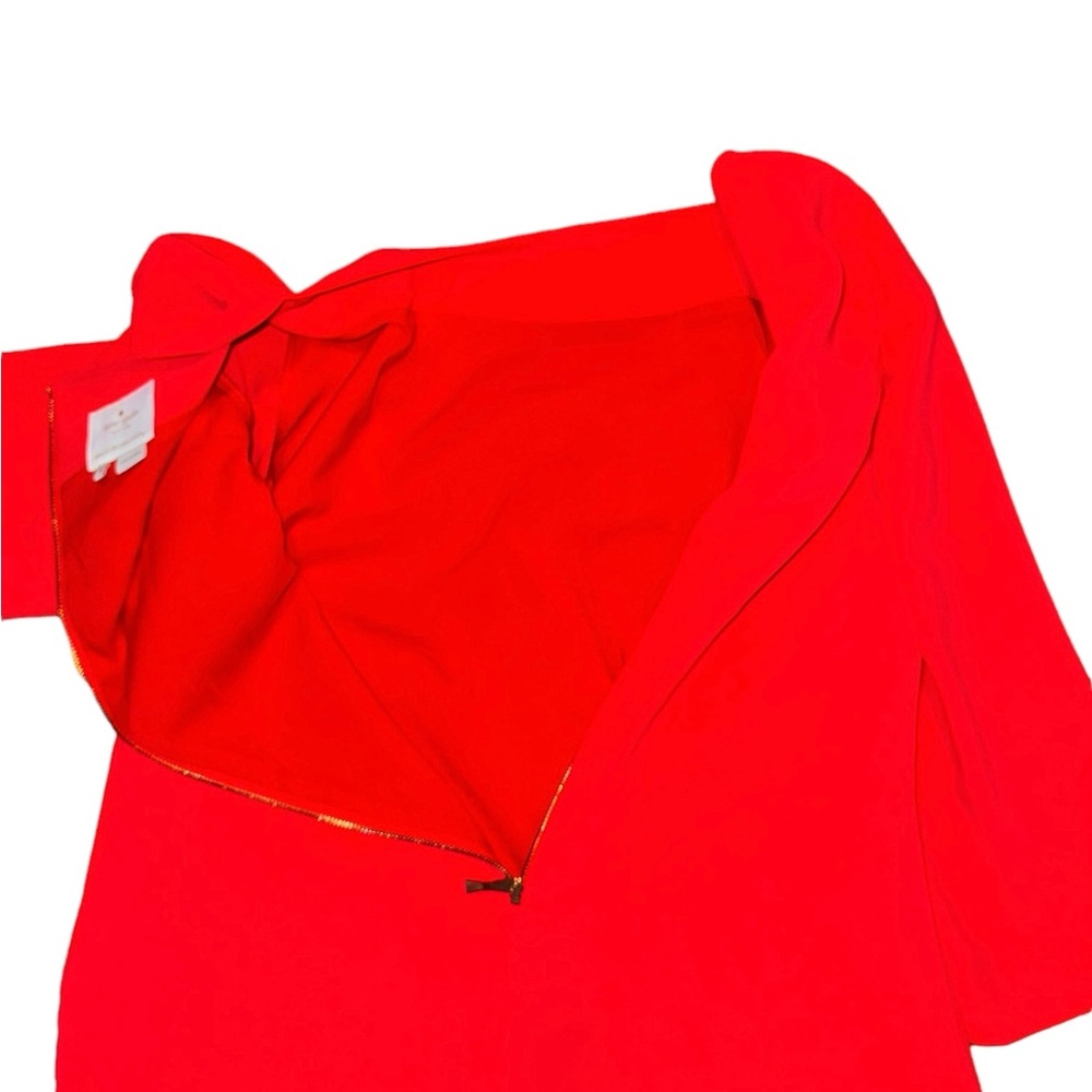 Kate Spade Salmon Pink Dress with Wavy Hemline - Long Sleeves, Size 8